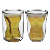 Male Shaped Glass Tumbler 6oz (180ml) 2 Piece Set